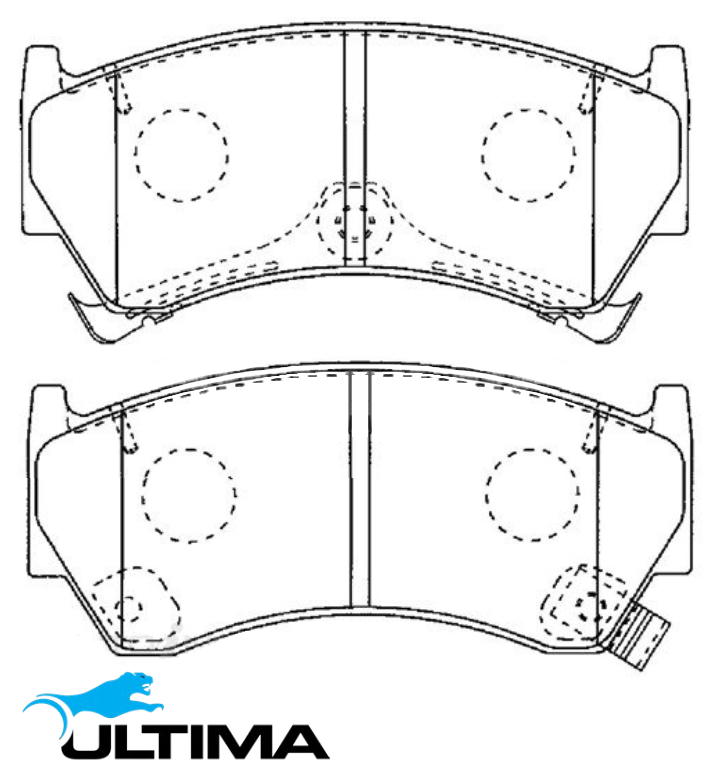 ULTIMA FRONT CERAMIC BRAKE PAD SET TO SUIT NISSAN PULSAR N15 SR18DE 1.8L I4 AKEBONO CALIPER