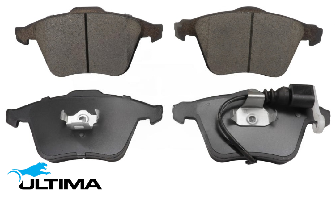 ULTIMA FRONT CERAMIC BRAKE PAD SET TO SUIT VOLKSWAGEN EOS 1F BUB 3.2L V6 ATE CALIPER 1ZK, 1LM & 1LK