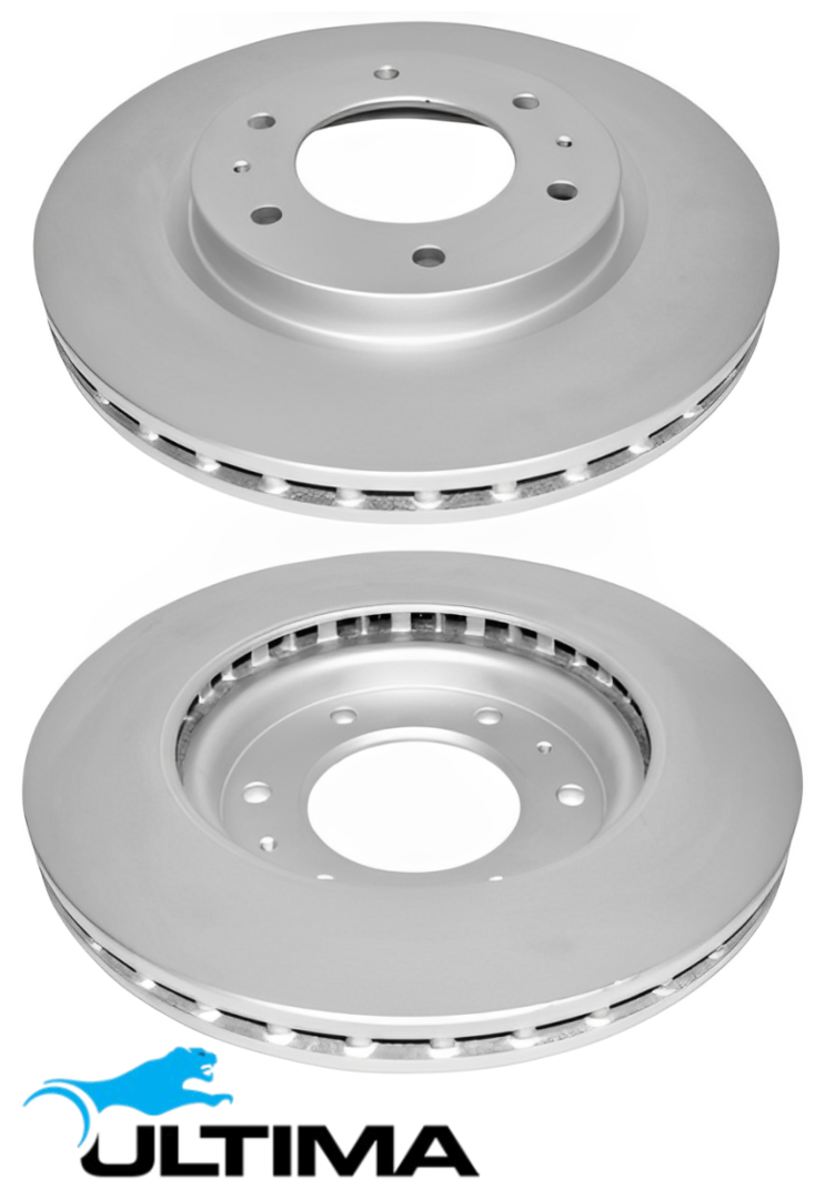 ULTIMA FRONT DISC BRAKE ROTOR SET FOR MITSUBISHI TRITON MQ MR 4N15 2.4 I4 2 PISTON CALIPER 4WD ONLY