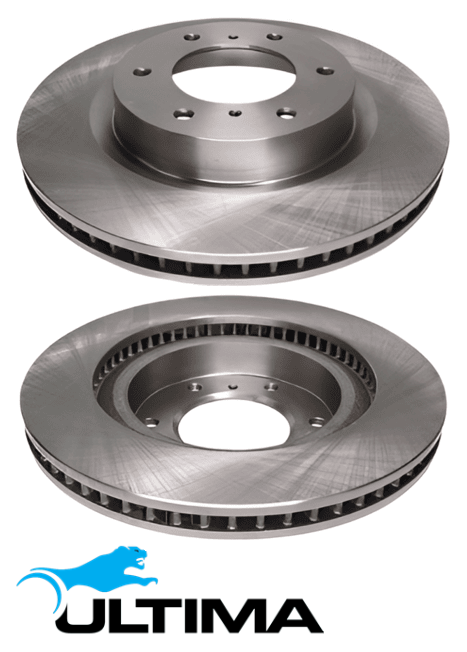 ULTIMA FRONT DISC BRAKE ROTOR SET TO SUIT MITSUBISHI PAJERO NS NT NW 6G75 3.8L V6 OD 332MM