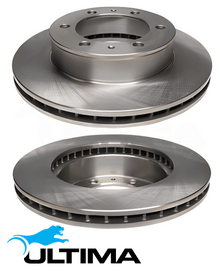ULTIMA FRONT DISC BRAKE ROTOR SET TO SUIT TOYOTA HILUX WORKMATE KUN26R 1KD-FTV TURBO DIESEL 3.0L I4