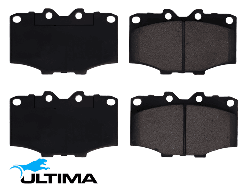 ULTIMA FRONT SEMI-METALLIC BRAKE PAD SET TO SUIT TOYOTA HILUX YN60R YN65R 3Y 3Y-J 2.0L I4