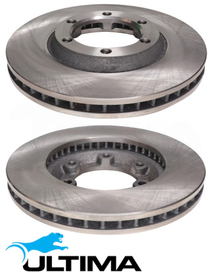ULTIMA FRONT VENTED DISC BRAKE ROTOR SET TO SUIT ISUZU D-MAX TFS TFR 4JJ1-TCX 3.0L I4 OD 256MM