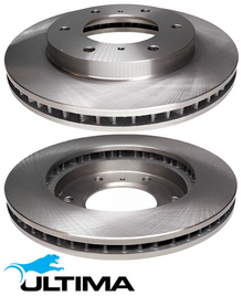 ULTIMA FRONT DISC BRAKE ROTOR SET TO SUIT MITSUBISHI PAJERO V75W 6G74 3.5L V6 SUITS 149KW