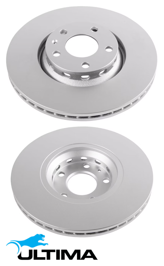 ULTIMA FRONT VENTED DISC BRAKE ROTOR SET TO SUIT AUDI A4 B7 BRE BPW BLB 2.0L I4 OD 312MM 1LF & 1LT