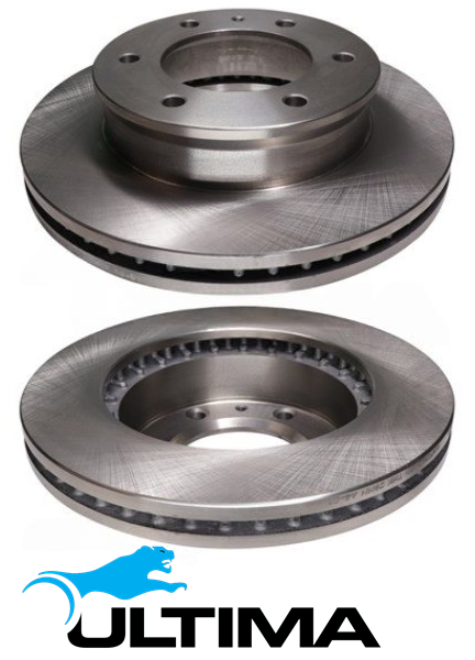 ULTIMA FRONT VENTED DISC BRAKE ROTOR SET TO SUIT FORD COURIER PH 1V 4.0L V6 OD 288.5 MM