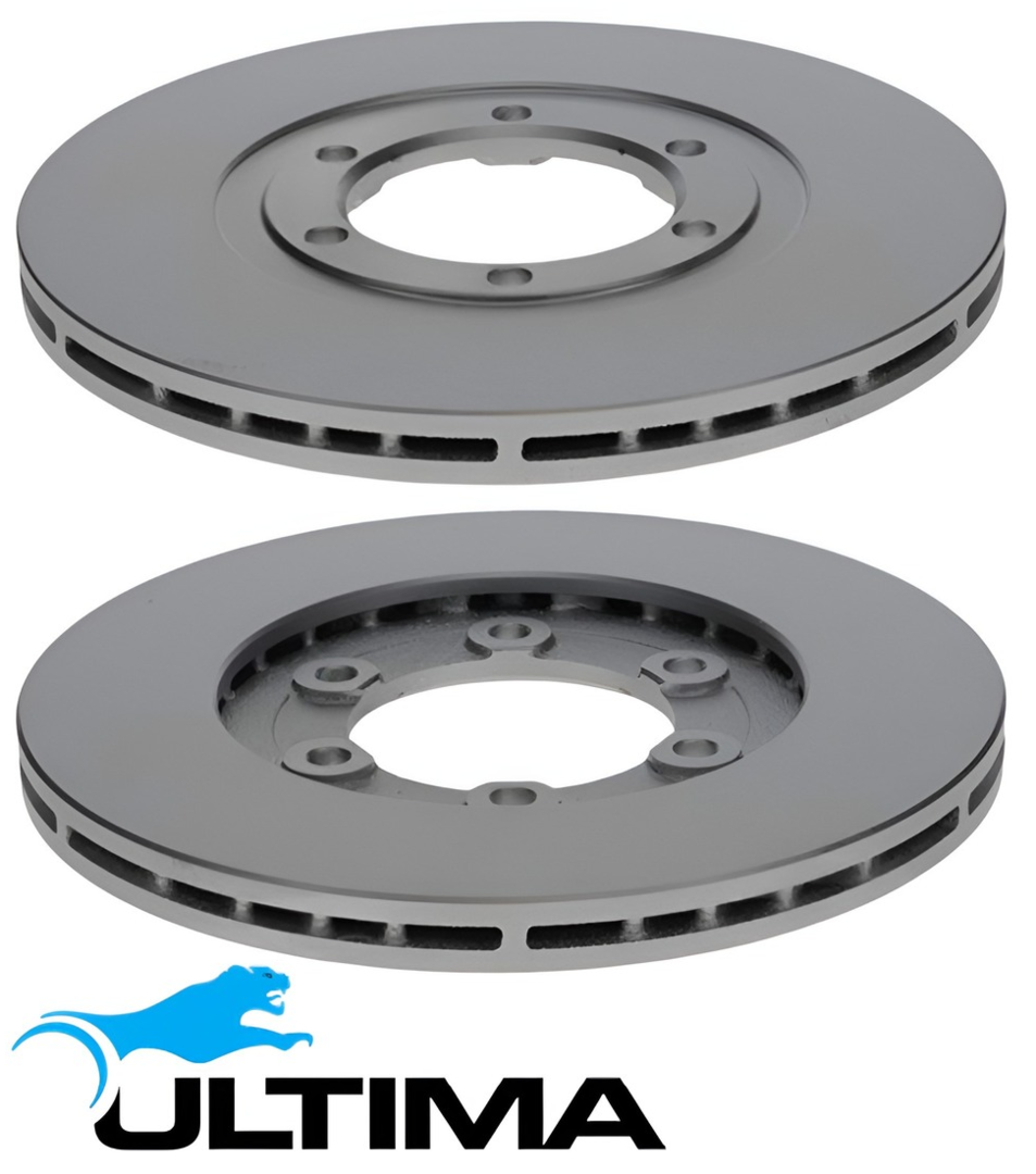 ULTIMA FRONT VENTED DISC BRAKE ROTOR SET TO SUIT FORD COURIER PC FE F2 4G54 2.0 2.2 2.6L I4 OD 256MM