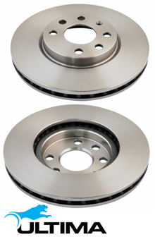 ULTIMA FRONT VENTED DISC BRAKE ROTOR SET TO SUIT HOLDEN BARINA XC Z14XE Z18XE 1.4L 1.8L I4 FROM 4/01