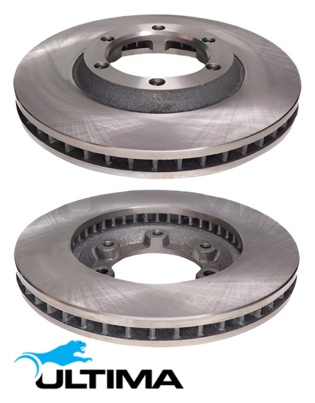 ULTIMA FRONT VENTED DISC BRAKE ROTORS TO SUIT HOLDEN RODEO RA 4JH1-TC 3.0L I4 COIL SPRING SUSPENSION