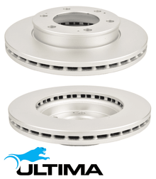 ULTIMA FRONT VENTED DISC BRAKE ROTOR SET TO SUIT SSANGYONG REXTON Y200 OM671.960 2.0L I4 6 STUD