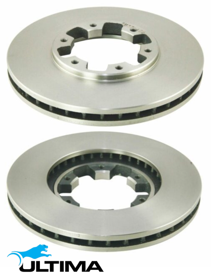 ULTIMA FRONT VENTED DISC BRAKE ROTOR SET TO SUIT NISSAN TERRANO R50 QD32ETI 3.2L I4 TILL 11/1998