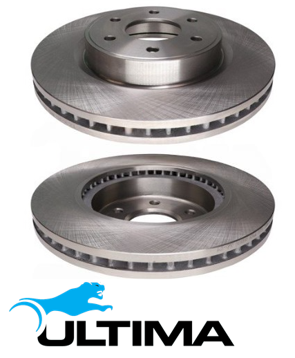 ULTIMA FRONT VENTED DISC BRAKE ROTOR SET TO SUIT NISSAN NAVARA NP300 D23 QR25DE 2.5L I4