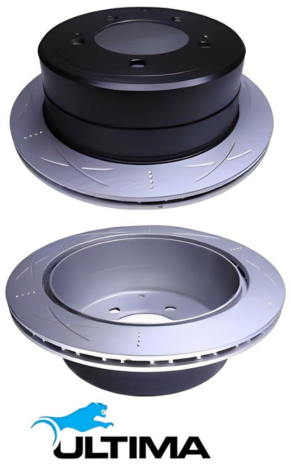 ULTIMA REAR DISC BRAKE ROTORS TO SUIT TOYOTA LANDCRUISER FZJ105R HZJ105R 1FZFE 1HZ DIESEL 4.2 4.5 I6