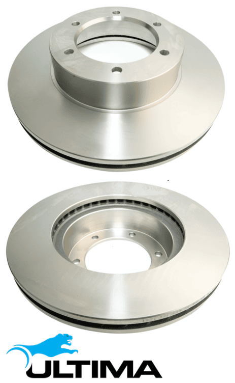 ULTIMA FRONT VENTED DISC BRAKE ROTORS TO SUIT TOYOTA HILUX LN80R LN100R 2L 3L 2.4L 2.8 I4 08/1991 ON