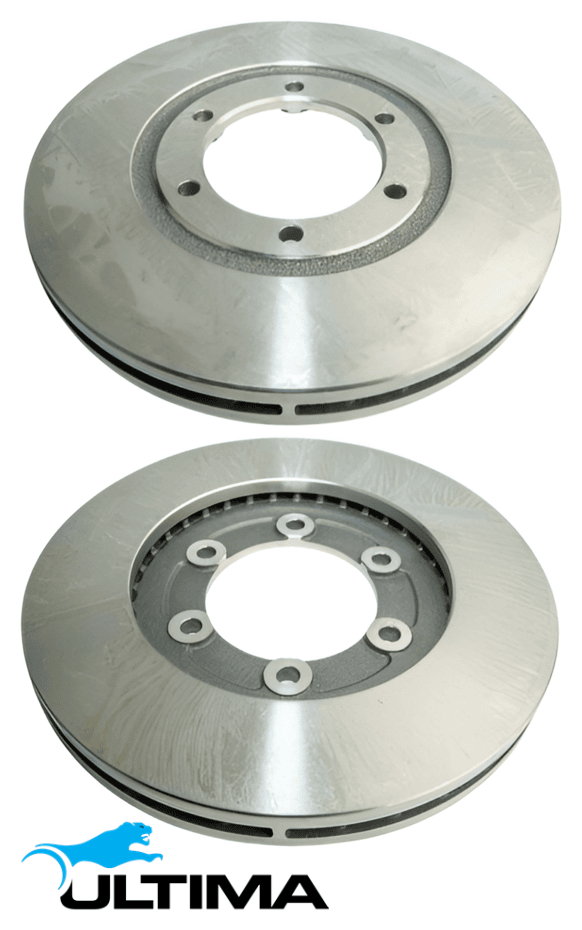 ULTIMA FRONT VENTED DISC BRAKE ROTOR SET TO SUIT FORD COURIER PD WL DIESEL 2.5L I4 4WD ONLY