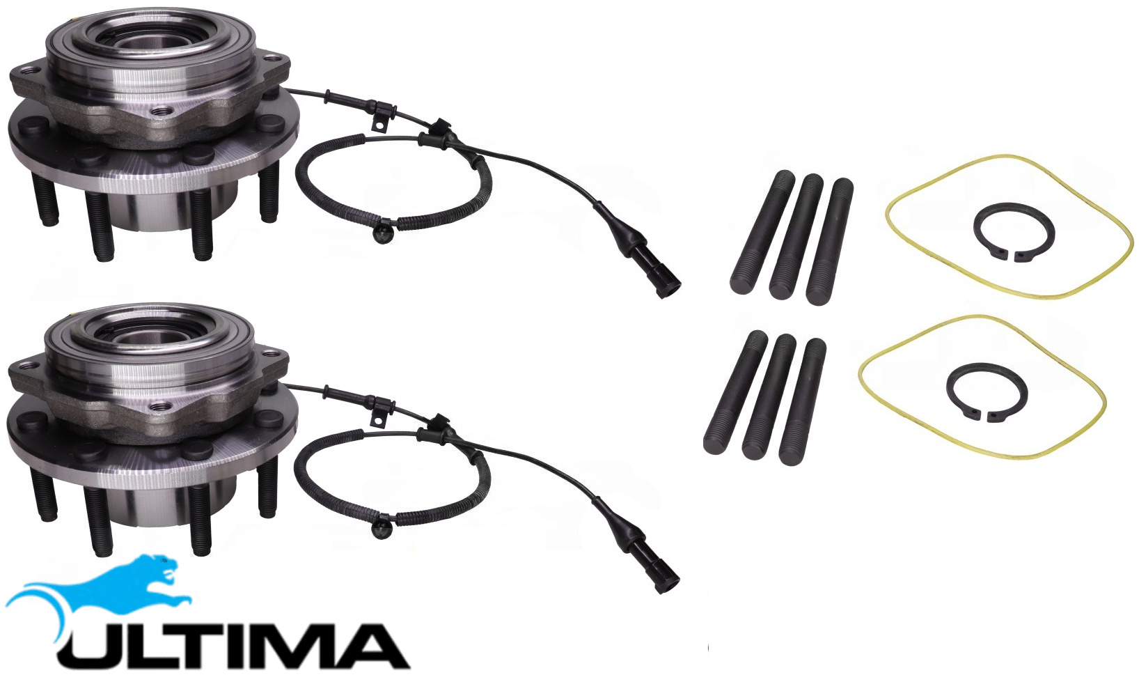 2 X FRONT WHEEL HUB AND BEARING ASSEMBLY FOR FORD F-250 RM RN 445 7.3L V8 FOR 4WD DUAL REAR WHEELS