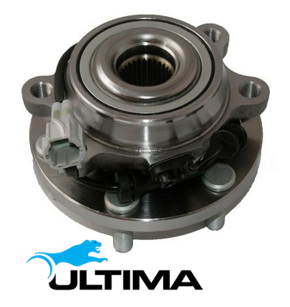 2 X ULTIMA FRONT WHEEL HUB & BEARING ASSEMBLY TO SUIT NISSAN NAVARA D40 YD25DDTI 2.5 I4 SUITS CVND40