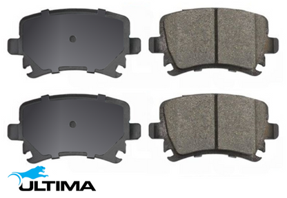 ULTIMA REAR BRAKE PAD SET TO SUIT VOLKSWAGEN TOURAN AXW BLR BLX BVY BMM TURBO DIESEL 2.0L I4