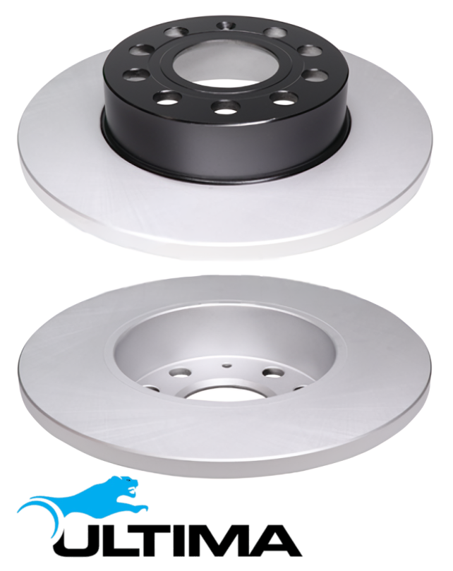 ULTIMA REAR SOLID DISC BRAKE ROTORS TO SUIT VOLKSWAGEN GOLF MK.5 BMM BMN BDK 2.0L I4 OD 259.8MM