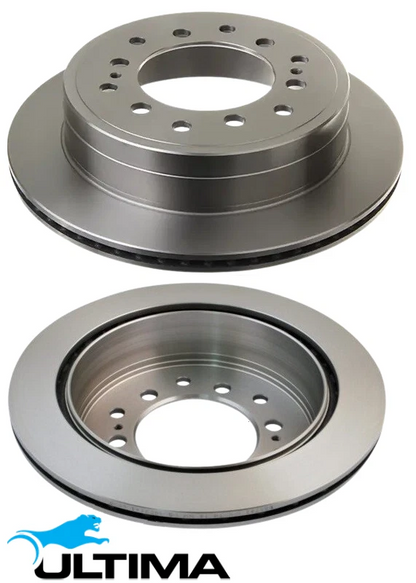 ULTIMA REAR DISC BRAKE ROTOR SET TO SUIT TOYOTA PRADO KZJ95R KZJ120R 1KZ-TE 3.0L I4