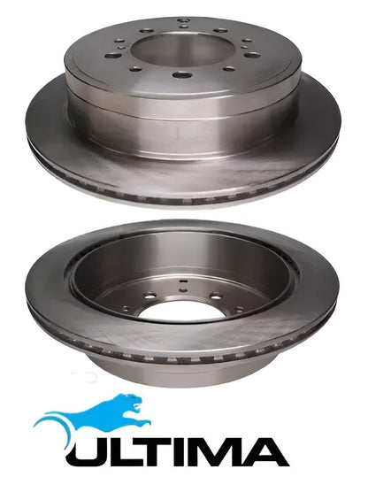 ULTIMA REAR DISC BRAKE ROTOR SET TO SUIT TOYOTA LANDCRUISER VDJ200R 1VD-FTV 4.5L V8