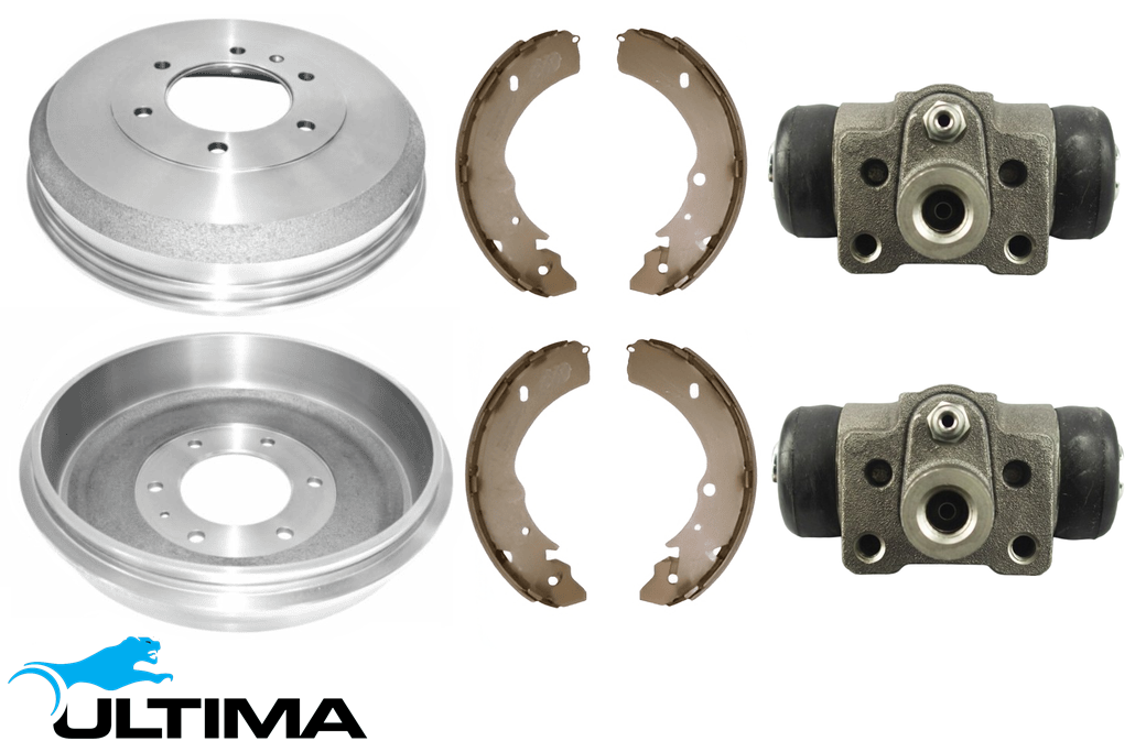 ULTIMA DRUM BRAKE KIT TO SUIT HOLDEN RODEO RA 4JH1-TC TURBO DIESEL 3.0 I4 SUITS 4WD 2D HI-RIDE SUSPENSION