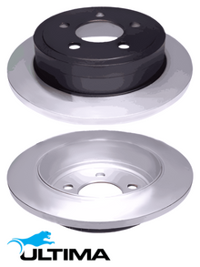 ULTIMA REAR SOLID DISC BRAKE ROTOR SET TO SUIT JEEP CHEROKEE KJ ENR ENJ 2.5L 2.8L I4 OD 285MM
