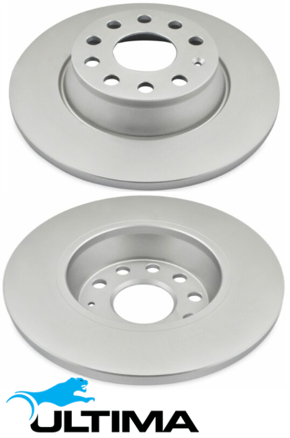 ULTIMA REAR SOLID DISC BRAKE ROTOR SET TO SUIT AUDI A3 8P BDB BMJ BUB 3.2L V6 OD 286MM