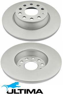 ULTIMA REAR SOLID DISC BRAKE ROTOR SET TO SUIT VOLKSWAGEN EOS 1F BWA CAWB CCZA CCZB 2.0L I4 OD 286MM