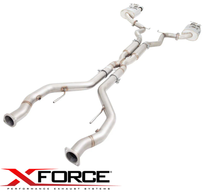 XFORCE 3" TWIN CATBACK EXHAUST SYSTEM WITH CENTRE HOTDOGS TO SUIT HSV CLUBSPORT R8 VE LS2 6.0L V8